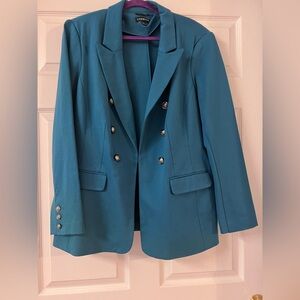 Lane Bryant Blue Structured Blazer